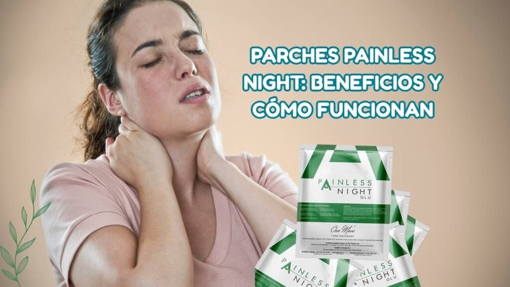 señora con dolor de cuello con el titulo Painless Night Glu