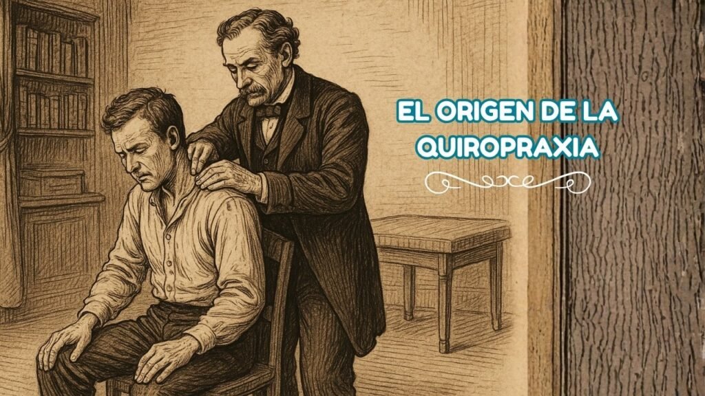 ilustración del siglo 19 de la quiropraxia en sus orígenes