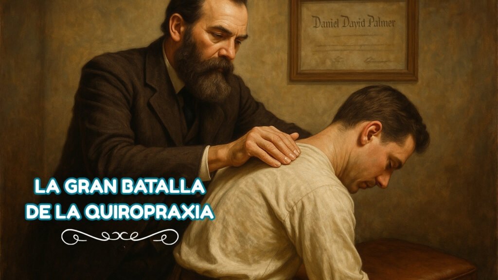 Daniel David Palmer realizando un ajuste quiropráctico