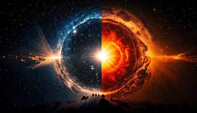 universo en colisión y tranquilidad
