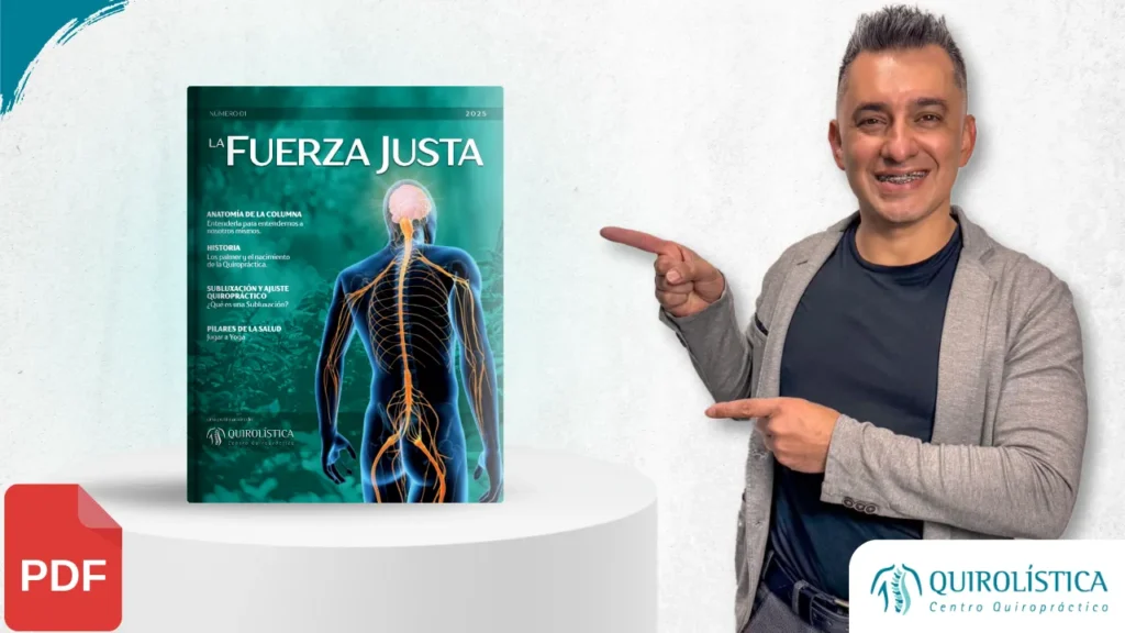 quiropráctico en Bogotá señalando revista quiropráctica